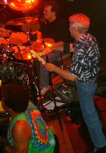 with Little Feat Jim Salmon, the Fish, playing with Little Feat